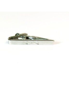 Swank Silver-Tone Tie Clip With Engraved Swirl Design Vintage Accessory